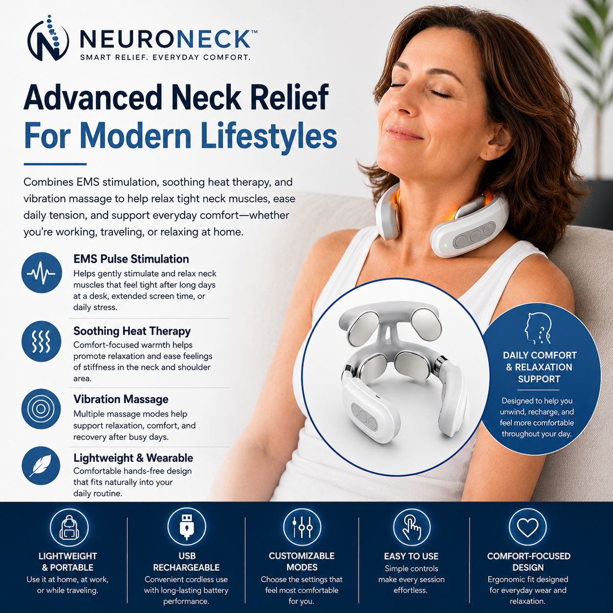 NeuroEase™ Smart Neck Massager